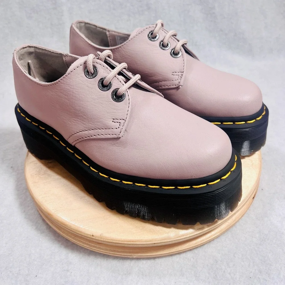 DR MARTENS 1461 QUAD II SHOE Womens Size 6 Gray 3 EYE PLATFORM 30612 ‎ NWT